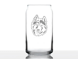 Siberian Husky Face Beer Can Pint Glass - Dog Gifts