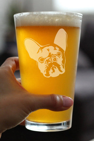 French Bulldog Pint Glass for Beer - Frenchie Gifts
