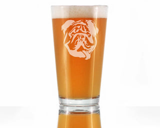 English Bulldog Pint Glass for Beer - Bulldog Dogs Gifts