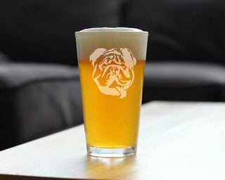 English Bulldog Pint Glass for Beer - Bulldog Dogs Gifts