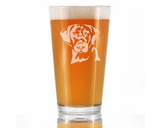Labrador Face Pint Glass for Beer - Black Lab Dog Gifts