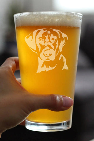 Labrador Face Pint Glass for Beer - Black Lab Dog Gifts