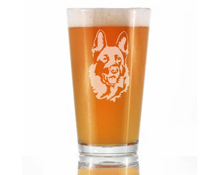 German Shepherd Pint Glass for Beer - Dog Gifts