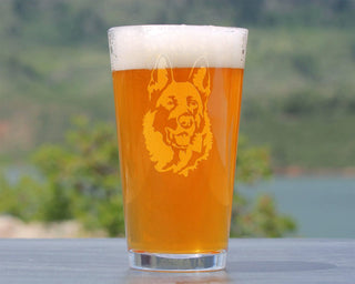 German Shepherd Pint Glass for Beer - Dog Gifts