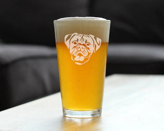 Boxer - Natural Ears Pint Glass for Beer - Boxer Dogs Gifts