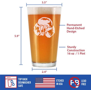 Poodle Happy Face Pint Glass for Beer - Poodle Dog Gifts