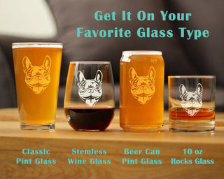 Happy Frenchie Pint Glass for Beer - French Bulldog Gifts