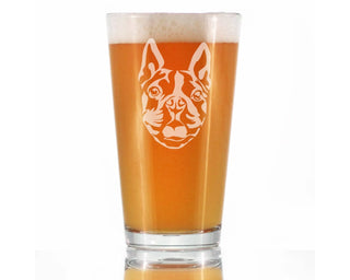 Boston Terrier Face Pint Glass for Beer - Dog Gifts