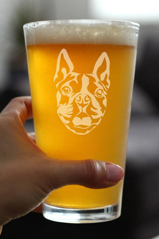 Boston Terrier Face Pint Glass for Beer - Dog Gifts