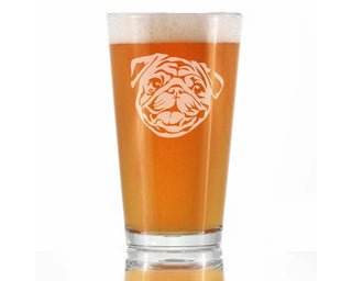 Pug Pint Glass for Beer - Pug Dog Gifts and Decor