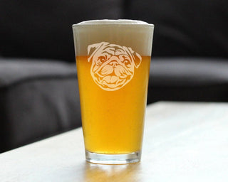 Pug Pint Glass for Beer - Pug Dog Gifts and Decor