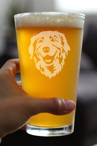 Golden Retriever Pint Glass for Beer - Dog Gifts