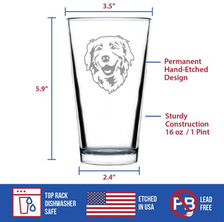Golden Retriever Pint Glass for Beer - Dog Gifts