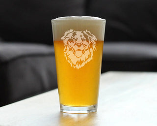 Australian Shepherd Pint Glass for Beer - Dog Gifts