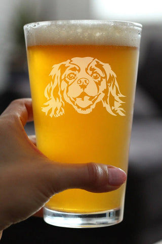 Cavalier King Charles Spaniel Pint Glass for Beer Dog Gifts