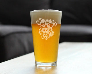 Schnauzer Face Pint Glass for Beer - Schnauzer Dog Gifts