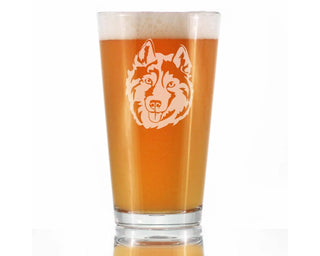 Siberian Husky Face Pint Glass for Beer - Dog Gifts