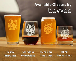 Siberian Husky Face Pint Glass for Beer - Dog Gifts