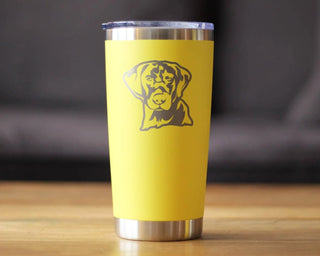 Labrador Face Insulated Travel Tumbler - Black Lab Dog Gifts
