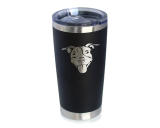 Pitbull Happy Insulated Travel Tumbler - Pit Bull Dog Gifts