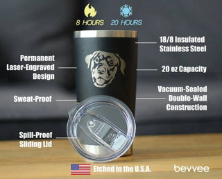 Rottweiler Happy Face Insulated Travel Tumbler - Dog Gifts