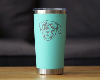 Rottweiler Happy Face Insulated Travel Tumbler - Dog Gifts