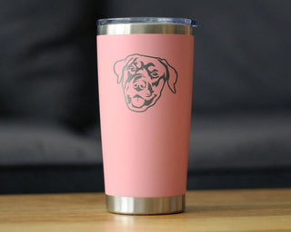 Rottweiler Happy Face Insulated Travel Tumbler - Dog Gifts