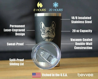 Happy Frenchie Insulated Travel Tumbler French Bulldog Gifts