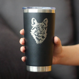 Corgi Face Insulated Travel Tumbler - Welsh Corgi Dog Gifts