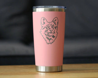 Corgi Face Insulated Travel Tumbler - Welsh Corgi Dog Gifts