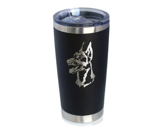 Doberman Face Insulated Travel Tumbler - Doberman Dogs Gifts