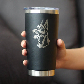 Doberman Face Insulated Travel Tumbler - Doberman Dogs Gifts