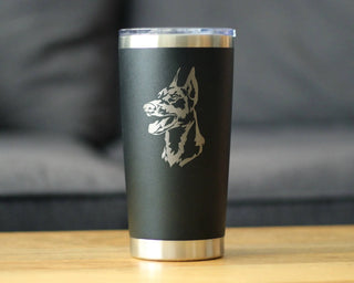 Doberman Face Insulated Travel Tumbler - Doberman Dogs Gifts