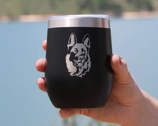 German Shepherd Insulated Wine Tumbler - Dog Gifts