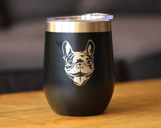 Happy Frenchie Insulated Wine Tumbler - French Bulldog Gifts