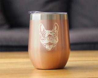 Happy Frenchie Insulated Wine Tumbler - French Bulldog Gifts