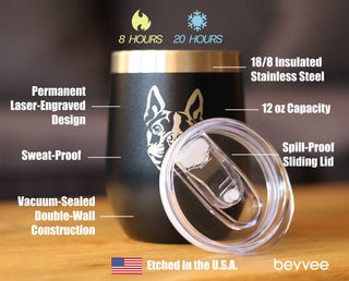 Boston Terrier Insulated Wine Tumbler - Dog Gifts
