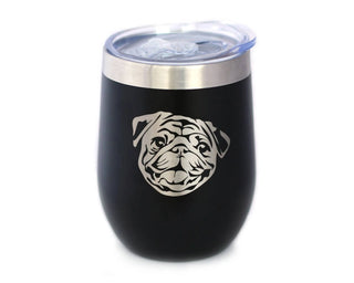 Pug Insulated Wine Tumbler - Pug Dog Gifts and Decor