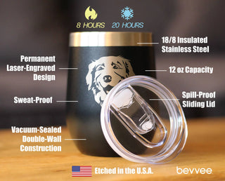 Golden Retriever Insulated Wine Tumbler - Dog Gifts