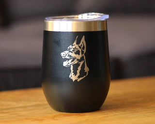 Doberman Face Insulated Wine Tumbler - Doberman Dogs Gifts