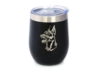 Doberman Face Insulated Wine Tumbler - Doberman Dogs Gifts