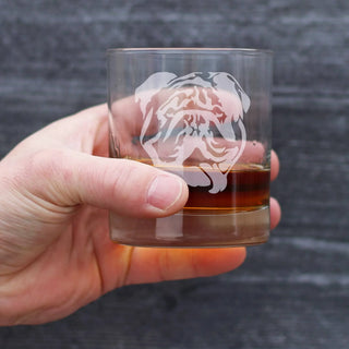 English Bulldog Whiskey Rocks Glass - Bulldog Dogs Gifts