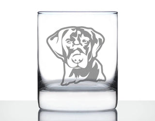 Labrador Face Whiskey Rocks Glass - Black Lab Dog Gifts