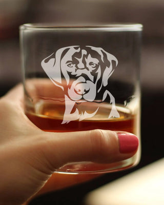Labrador Face Whiskey Rocks Glass - Black Lab Dog Gifts