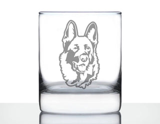 German Shepherd Whiskey Rocks Glass - Dog Gifts