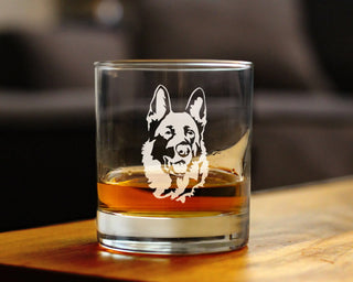 German Shepherd Whiskey Rocks Glass - Dog Gifts