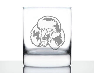 Poodle Happy Face Whiskey Rocks Glass - Poodle Dog Gifts