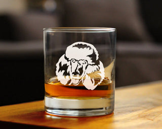 Poodle Happy Face Whiskey Rocks Glass - Poodle Dog Gifts