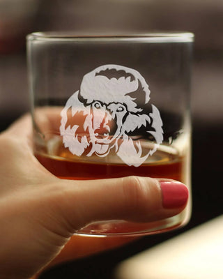 Poodle Happy Face Whiskey Rocks Glass - Poodle Dog Gifts