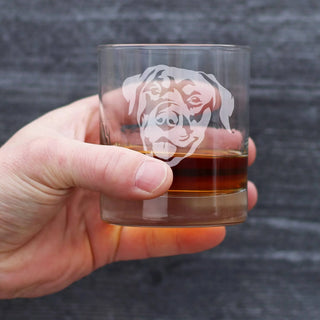Rottweiler Whiskey Rocks Glass - Dog Gifts